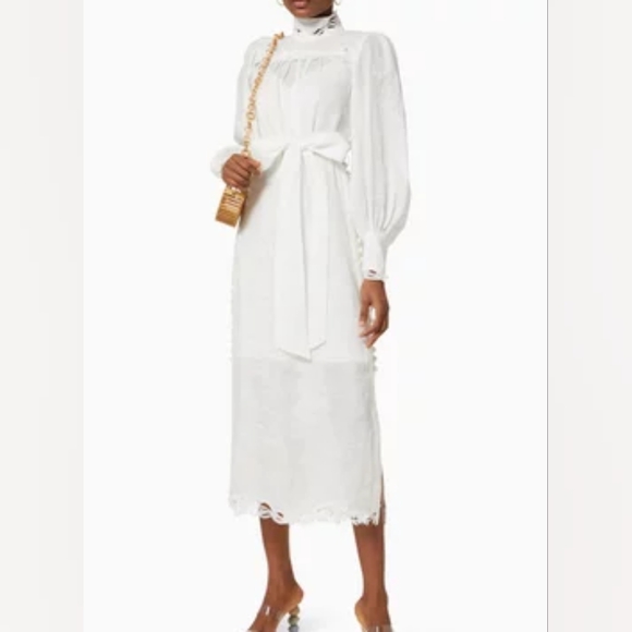 ZIMMERMANN Luminous Buttoned Smock Midi Dress size 2 - Picture 1 of 10
